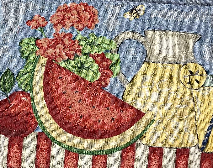 Tache Fruity Drinks Colorful Watermelon Lemonade Decorative Spring Summer Woven Tapestry Table Runners, 13x72