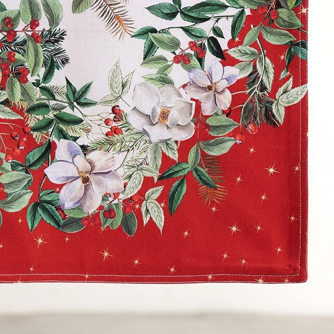 Maison d' Hermine Table Runner 100% Cotton Double Layer Table Runners 108 inches Long for Thanksgiving Christmas Decorations Home Kitchen Dining Party Wedding (Noel, 14.5" x 108")