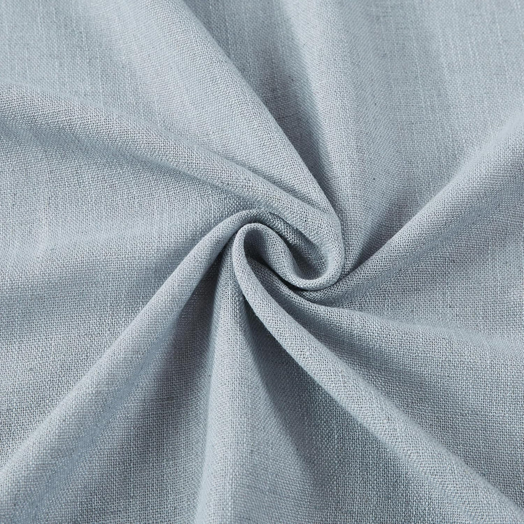 vision home blue grey linen pinch pleated semi, side view