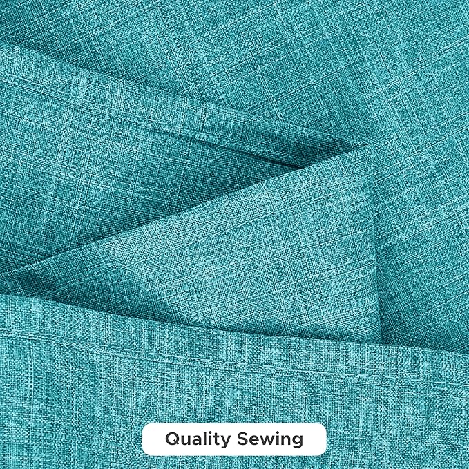 Fitable Faux Linen Tablecloths for Rectangle Tables: Water & Stain Resistant Farmhouse Table Cloth, Washable Burlap Textured Table Covers for Kitchen Dining Party(2 Pack, 60x102 Inch, Teal)