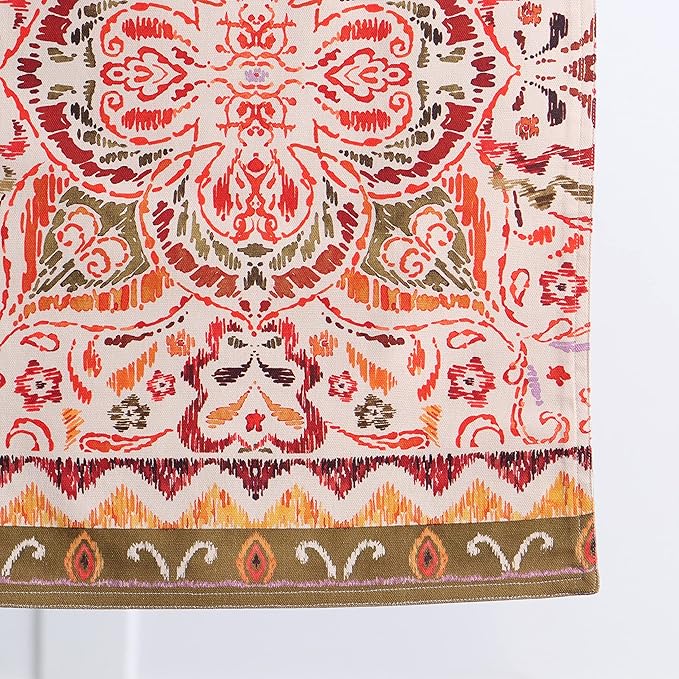 Maison d' Hermine Table Runner 100% Cotton Double Layer Table Runners 108 inches Long for Thanksgiving Christmas Decorations Home Kitchen Dining Party Wedding (Damask, 14.5" x 108")