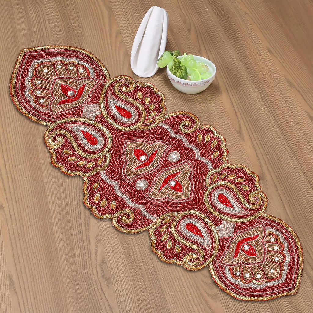 lightnpro christmas beaded table runner 13x36 inch, main product view