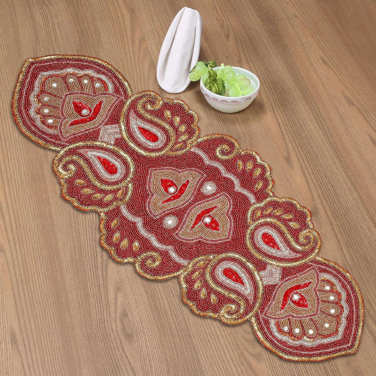 lightnpro christmas beaded table runner 13x36 inch, main product view