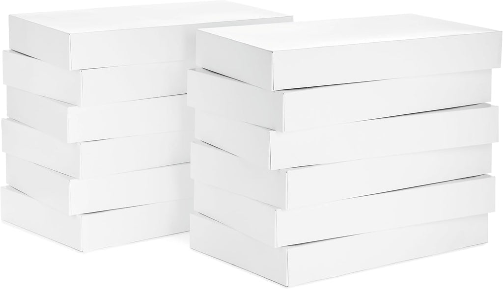 Hallmark 17" XL Gift Boxes with Lids (12 White Robe Boxes, White) for Birthdays, Graduations, Christmas, Weddings, Bridal Showers, (Pack of 2)