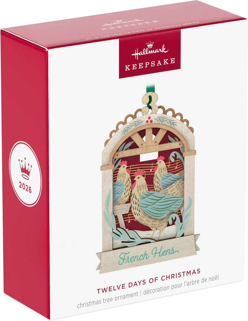 Hallmark Keepsake Christmas Ornament 2026, Twelve Days of Christmas French Hens, Papercraft, Gifts for Christmas Lovers