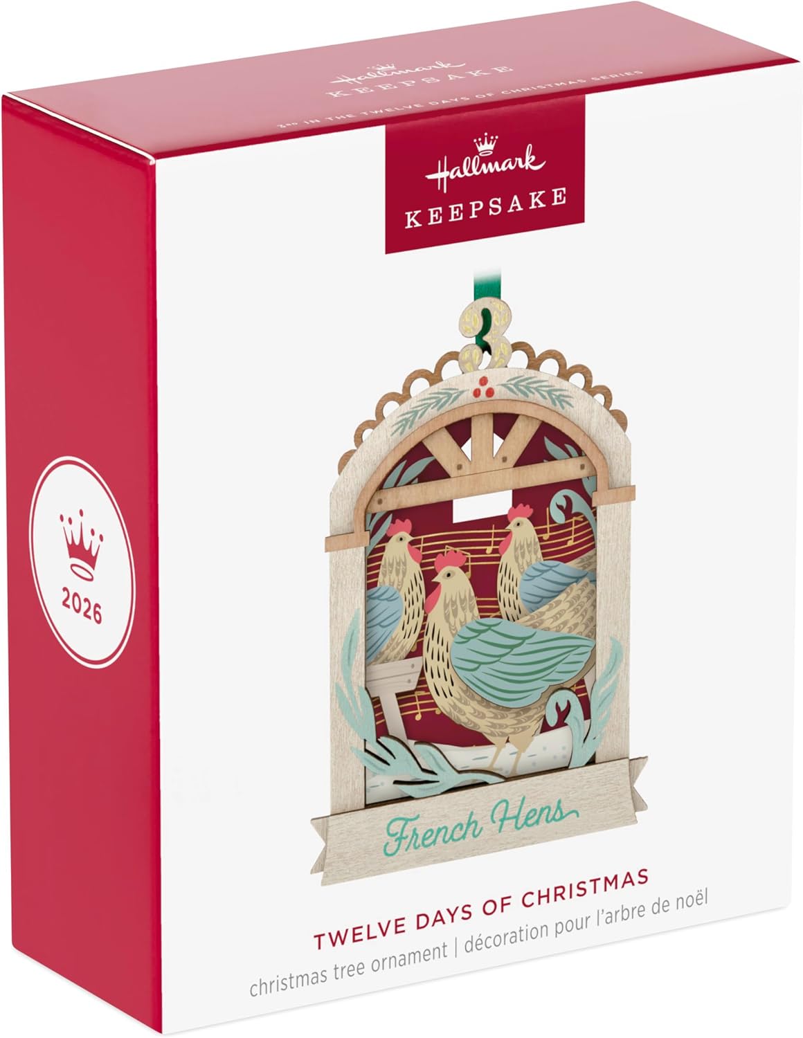 Hallmark Keepsake Christmas Ornament 2026, Twelve Days of Christmas French Hens, Papercraft, Gifts for Christmas Lovers
