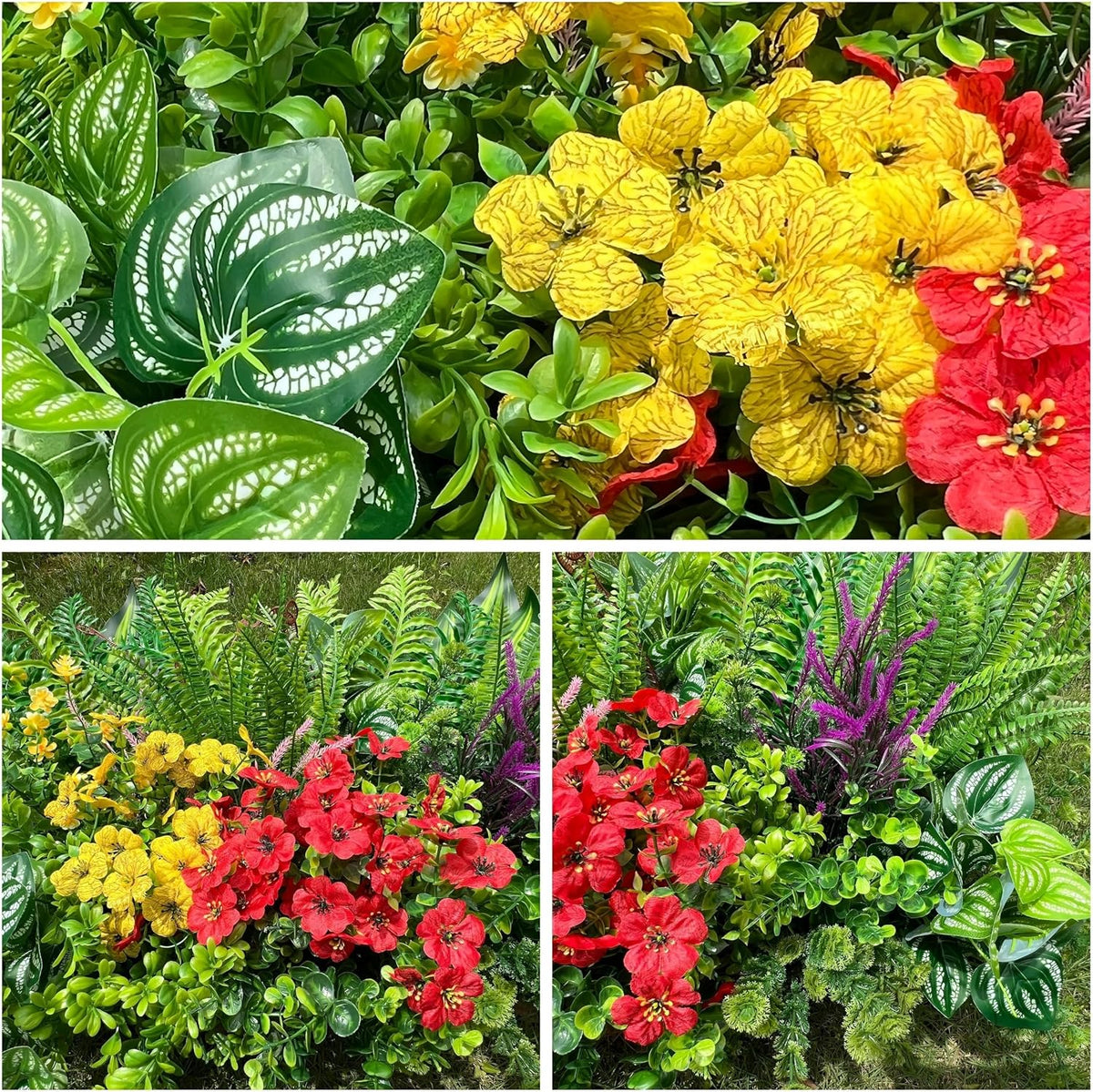 alupssuc 24 pcs artificial plants flowers for outdoors, package contents