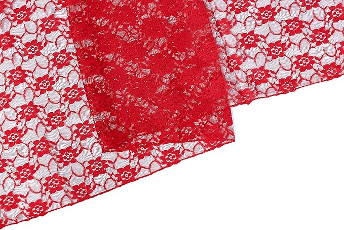 MDS Pack of 12 Wedding 12 x 108 inches Satin Table Runner for Wedding, Decorations for Birthday Parties, Banquets, Graduations, Engagements, Runners fit Rectangle, Round Table- Red