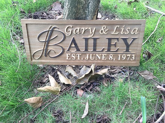 ADVPRO Personalized Custom Made Solid Pine Wood rustic home sign décor - wedding, anniversary, housewarming - fully customized with First/Last/Family name/Surname or date - wpa0002