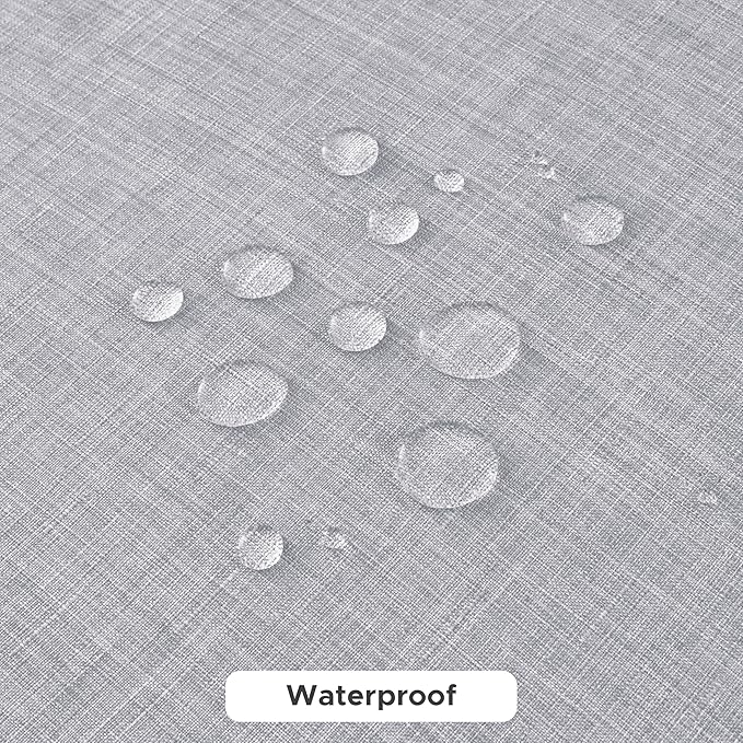 Fitable Faux Linen Tablecloths for Rectangle Tables: Water & Stain Resistant Farmhouse Table Cloth, Washable Burlap Textured Table Covers for Kitchen Dining Party(2 Pack, 60x102 Inch, Light Grey)