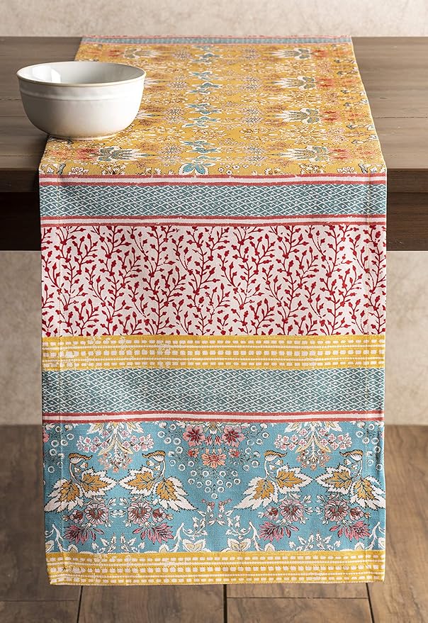 Maison d' Hermine Table runner 100% Cotton Single Layer Table Runners 108 inches long Decorative for Home Kitchen Dining Party Baby Shower Wedding Bridal Shower Spring Summer (Marquise, 14.50" x 108")