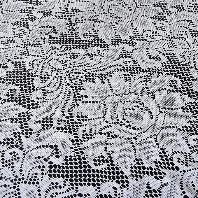 Efavormart 72" x 72" Jolly Good Lace Table Square Tablecloth Overlay-White Square Tablecloth Cover for Wedding Party Event Banquet