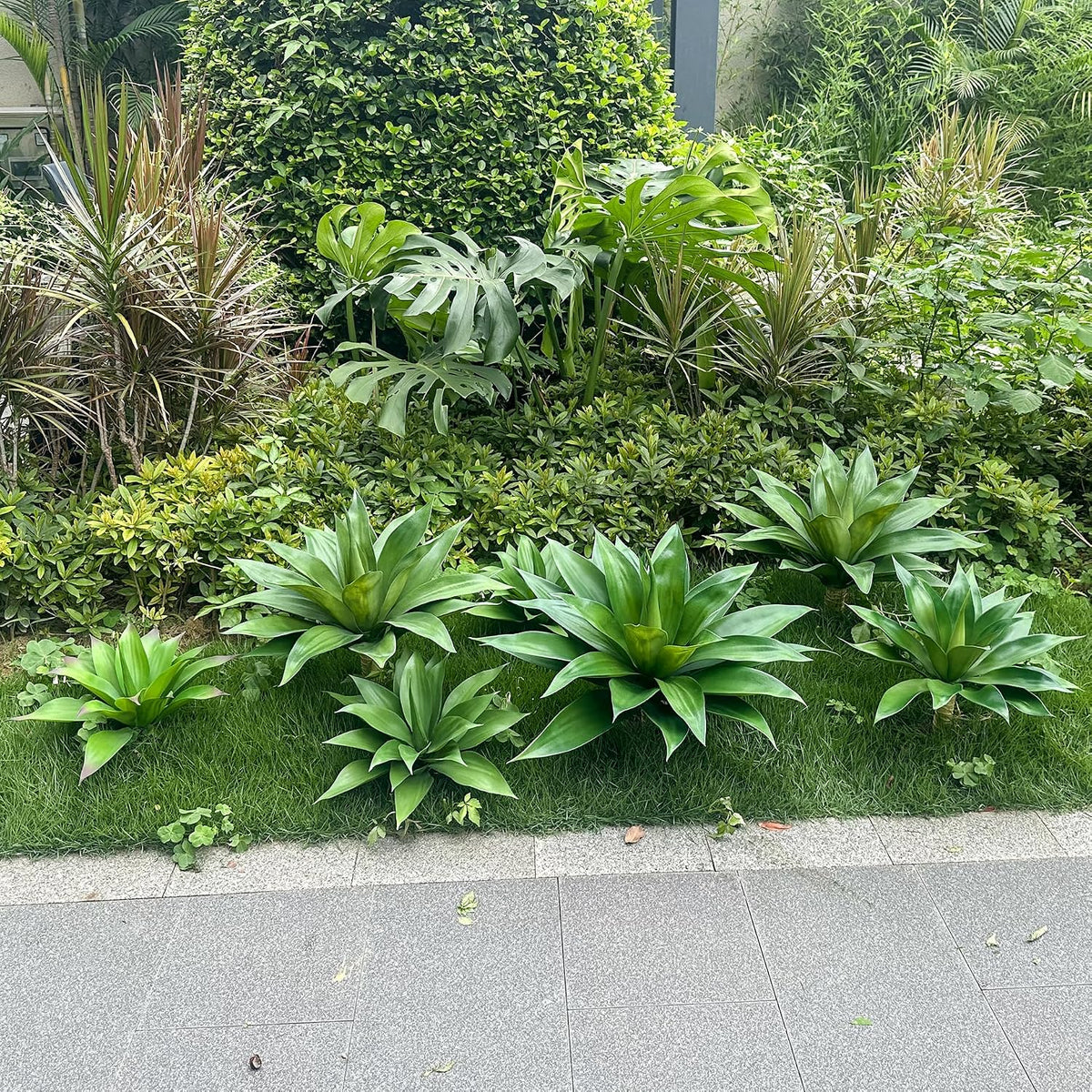 Ttranewsoo 28 Inch Artificial Agave Plants Outdoor Set of 2, Large Faux Succu...