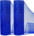 Ribbli 2 Rolls Royal Blue Mesh Ribbon,10 inch x 30 feet(10Yard) Each Roll,Metallic Royal Blue with Royal Foil,Patriotic Ribbon Use for Wreath Swags and Decorating