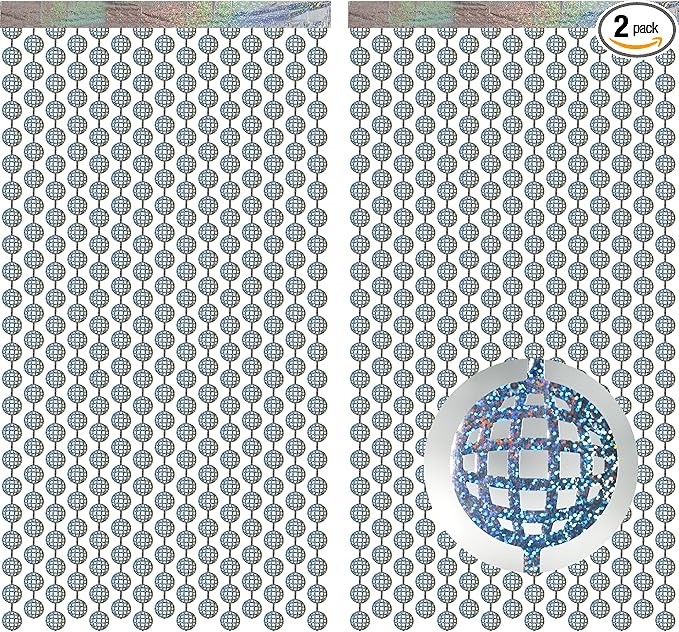 Discos Dancing Ball Shaped Party Backdrop - GREATRIL Prom Fringe Curtain Backdrop with Sparking Surface for Birthdays Discos Graduation New Years Party Decoration - 3.2ft x 6.5ft - 2 Packs