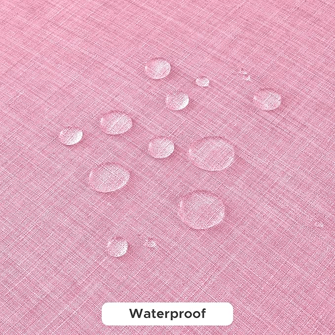 Fitable Square Table Cloth Linen Textured: Water & Stain Resistant Farmhouse Tablecloth, Washable Burlap Table Covers for Kitchen Dining Party(2 Pack, 54x54 Inch, Pink)