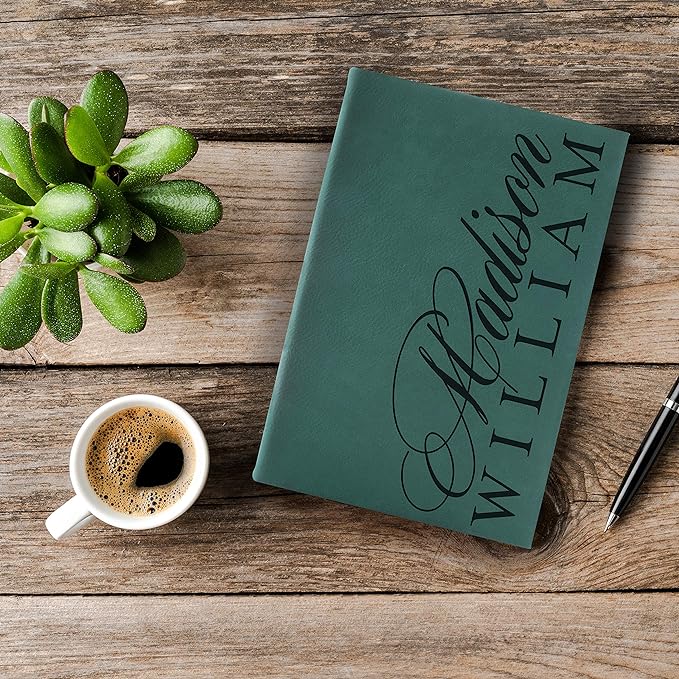 Personal Leather Journal Notebooks | 12 Design, 9 Color - Rustic | Journal for Women, Men - Custom Notebook to Write in - Diary for Girls, Women - Personalized Gift Idea for Girl, Boy, Mom and Dad