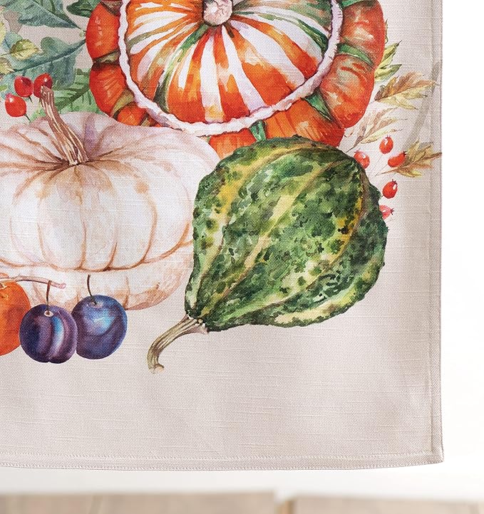 Maison d' Hermine Table Runner 100% Cotton Double Layer Table Runners 72 inches Long for Thanksgiving Christmas Decorations Home Kitchen Dining Party Wedding (Lumina, 14.5" x 72")