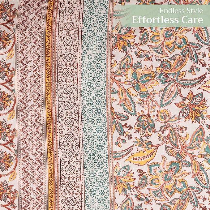 Maison d' Hermine Table Runner 100% Cotton Single Layer Table Runners 72 inches Long for Thanksgiving Christmas Decorations Home Kitchen Dining Party Wedding (Nila, 14.5" x 72")