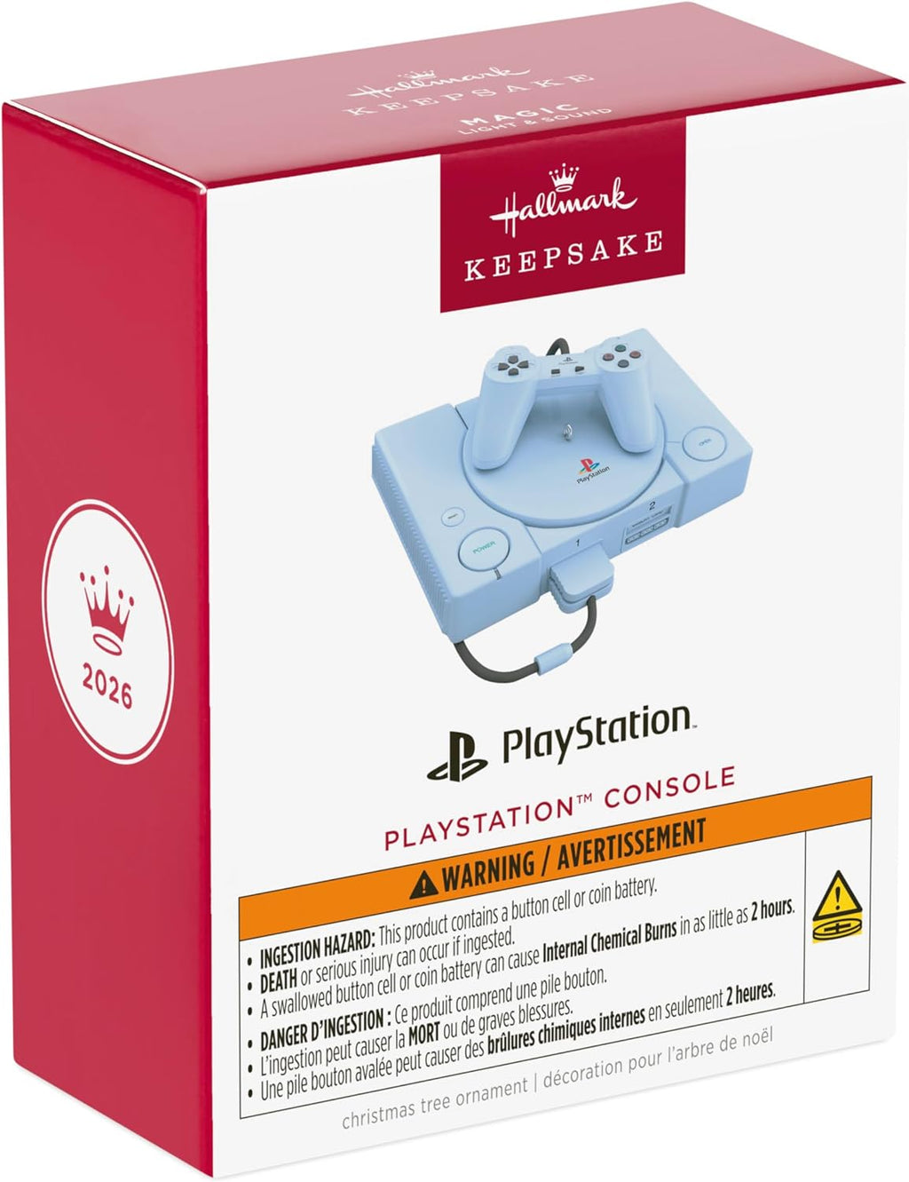 Hallmark Keepsake Christmas Ornament 2026, PlayStation Console with Light and Sound, Gifts for Gamers