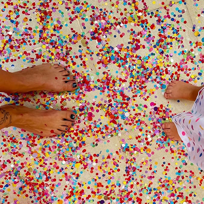 Multicolor Confetti - Mexican Colorful Party Confetti - 1.5 LBs/680 grams - Round Tissue Confetti