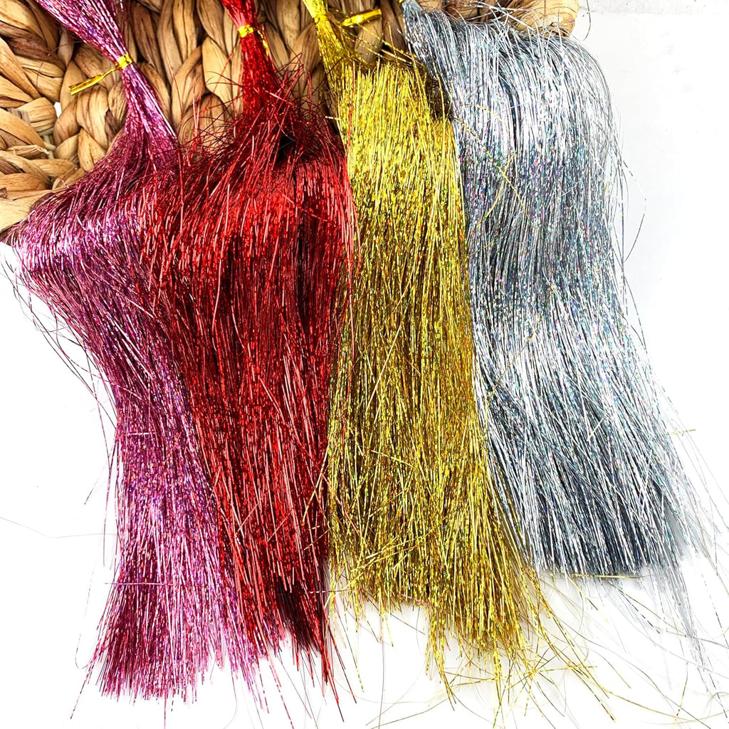 Heyiwell 2000 Strands Tinsel Icicles for Christmas Tree, Xmas,Birthday Party Wedding Decorations 18" Inch,Iridescent Pink