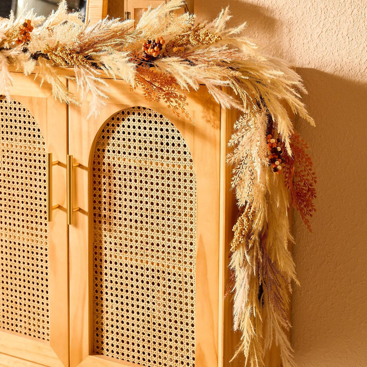 decorbyhannah 6ft neutral fall pampas grass garland for, package contents