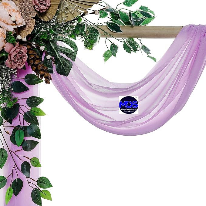 MDS Halloween Chiffon Draping Fabric - 1 Panel, 30" Wide x 30ft Long - Sheer Spooky Arbor & Canopy Drapery for Haunted House Backdrops, Party Ceilings, DIY Costumes & Themed Events - Orchid