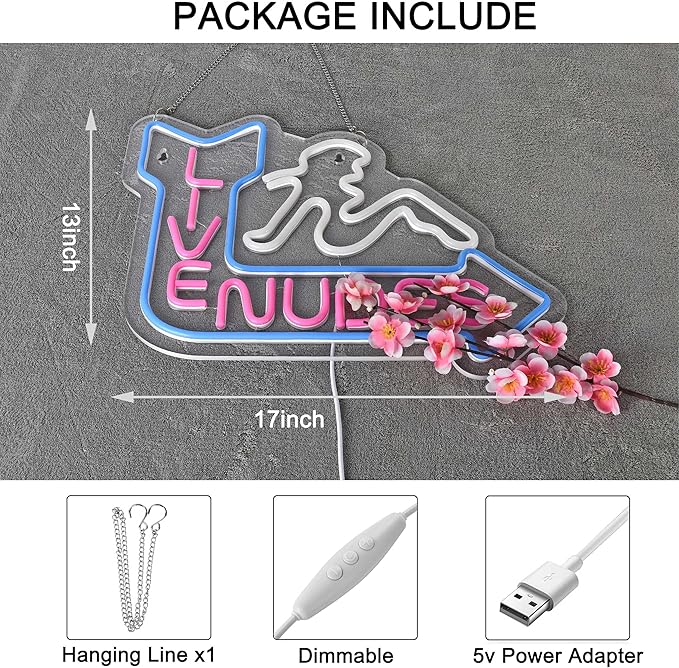Neon Sign for Wall Décor LED Live Batchroom Changing Room Restroom Neon Lights Girls Art Signs with Dimmer for Man Cave Beer Bar Home Bedroom Hotel Pub Room Decor