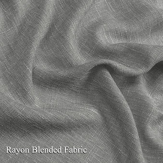 Vision Home Gray Pinch Pleated Semi Sheer Curtains Textured Light Filtering Window Curtains 84 inch for Living Room Bedroom Rayon Blended Charcoal Grey Pinch Pleat Drapes with Hooks 2 Panels 40"Wx84"L