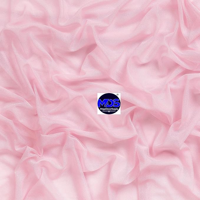 MDS Halloween Chiffon Draping Fabric - 2 Panel, 30" Wide x 100ft Long - Sheer Spooky Arbor & Canopy Drapery for Haunted House Backdrops, Party Ceilings, DIY Costumes & Themed Events - Blush Pink