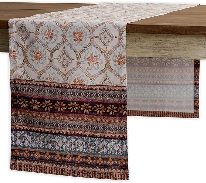 Maison d' Hermine Table Runner 100% Cotton Single Layer Table Runners 48 inches Long for Thanksgiving Christmas Decorations Home Kitchen Dining Party Wedding (Fair Isle, 14.5" x 48")