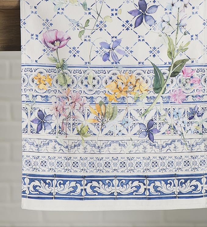 Maison d' Hermine Table Runner 100% Cotton Double Layer Table Runners 108 inches Long Decorative for Home Kitchen Dining Party Baby Shower Wedding Bridal Shower Spring Summer (Faience, 14.50" x 108")
