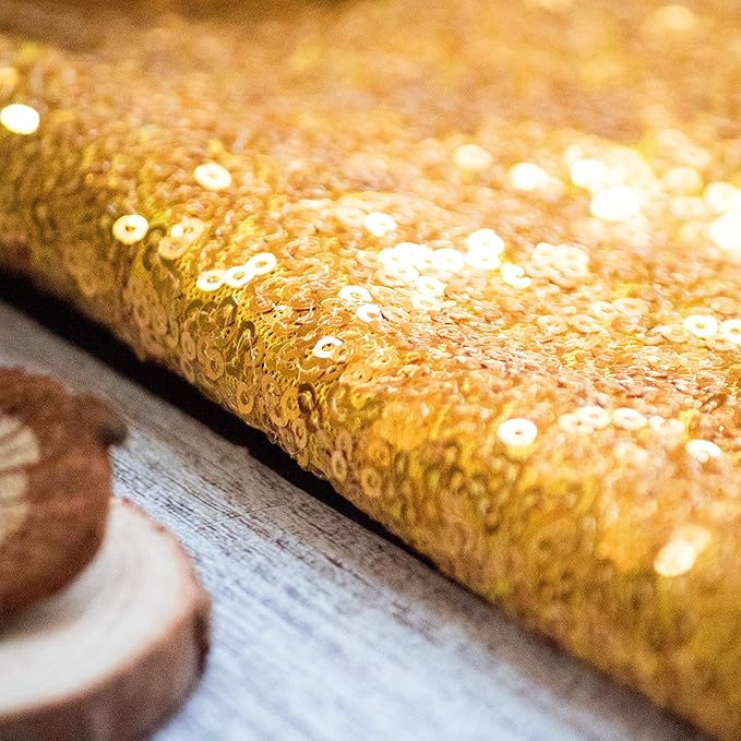 JYFLZQ Gold Sequin Backdrop Curtains 8ft x 8ft 1 Panel Glitter Photo Booth Backdrops Sparkly Photography Background Drapes for Parties Wedding Bridal Showers