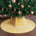 Mr. Pen- Sequin Christmas Tree Skirt and Tree Collar | 36 Inch Sparkly Base Cover, 24.8 Inch Foldable Sparkling Sequin Trees Skirt Collar