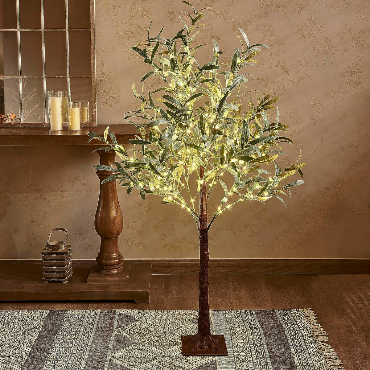 hairui lighted olive tree plug-in 4ft 160 warm, main product view