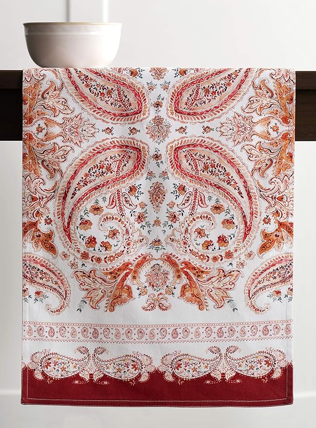 Maison d' Hermine Table Runner 100% Cotton Double Layer Table Runners 108 inches Long for Thanksgiving Christmas Decorations Home Kitchen Dining Party Wedding (Orient, 14.5" x 108")