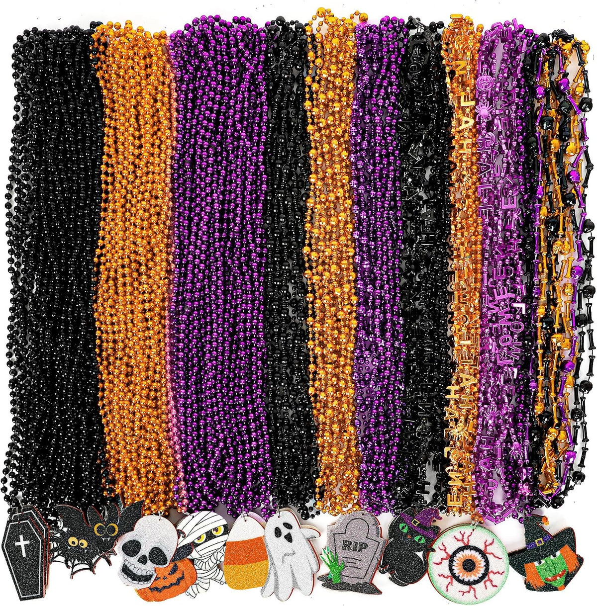 halloween necklaces accessories, 24 kinds beads party favors, main product view