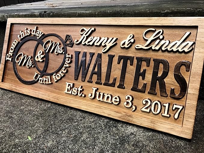 Mr and Mrs Sign | Wood Wedding Gift | Wooden Bridal Shower Gift | Custom Engagement Sign | Established Marriage Decor | Personalized Couple Gift | Last Name Established Sign | Anniversary
