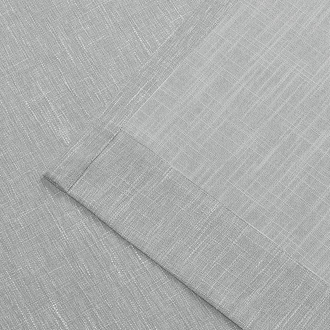 Vision Home Gray Pinch Pleated Semi Sheer Curtains Textured Light Filtering Window Curtains 63 inches for Living Room Bedroom Silver Grey Pinch Pleat Drapes with Hooks Back Tabs 2 Panels 40" Wx63 L