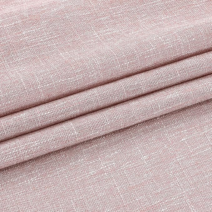 Vision Home Pink Pinch Pleated Semi Sheer Curtains for Girls Bedroom Living Room Textured Light Filtering Window Curtains 102 inch Rayon Blended Pinch Pleat Pink Drapes with Hooks 2 Panels 40"Wx102"L