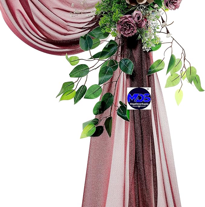 MDS Halloween Chiffon Draping Fabric - 2 Panel, 30" Wide x 40ft Long - Sheer Spooky Arbor & Canopy Drapery for Haunted House Backdrops, Party Ceilings, DIY Costumes & Themed Events - Burgundy