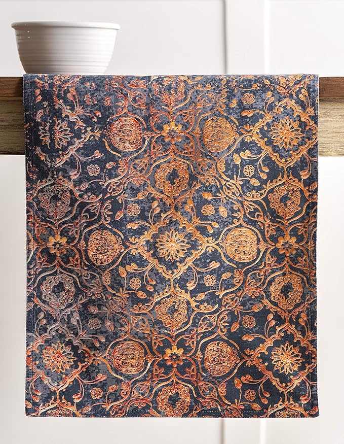 Maison d' Hermine Table Runner 100% Cotton Double Layer Table Runners 108 inches Long for Thanksgiving Christmas Decorations Home Kitchen Dining Party Wedding (Imperfection, 14.5" x 108")