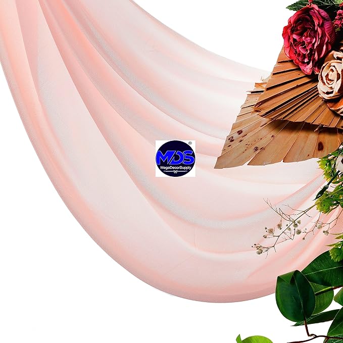 MDS Halloween Chiffon Draping Fabric - 1 Panel, 30" Wide x 40ft Long - Sheer Spooky Arbor & Canopy Drapery for Haunted House Backdrops, Party Ceilings, DIY Costumes & Themed Events - Dusty Rose