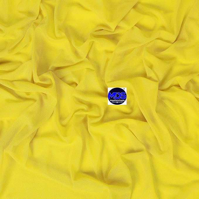 MDS Halloween Chiffon Draping Fabric - 1 Panel, 30" Wide x 20ft Long - Sheer Spooky Arbor & Canopy Drapery for Haunted House Backdrops, Party Ceilings, DIY Costumes & Themed Events - Yellow
