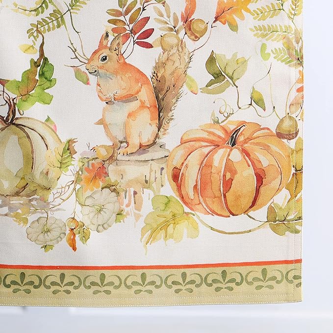 Maison d' Hermine Table Runner 100% Cotton Double Layer Table Runners 108 inches Long Decorative for Home Kitchen Dining Party Baby Shower Wedding Bridal Shower (Pumpkin Passion, 14.50" x 108")