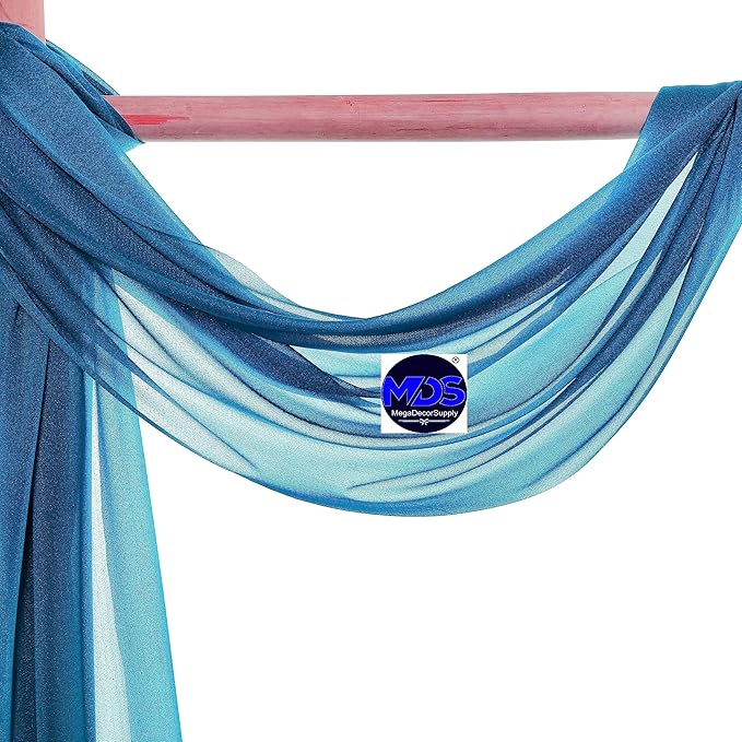MDS Halloween Chiffon Draping Fabric - 1 Panel, 30" Wide x 75ft Long - Sheer Spooky Arbor & Canopy Drapery for Haunted House Backdrops, Party Ceilings, DIY Costumes & Themed Events - Dark Teal