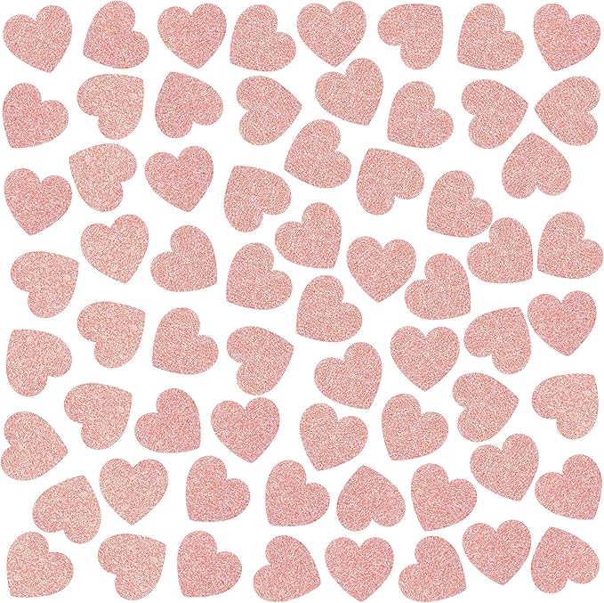 Rose Gold Heart Wedding Party Table Confetti Engagement Anniversary Valentines Day Just Married Birthday Party Sequins Sprinkles Confetti Decorations, 200pc