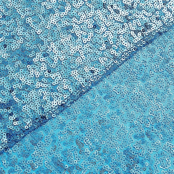 Sugargirl Turquoise Sequin Backdrop Curtain 4 Panels 2FTx8FT Glitter Turquoise Background Drapes Sparkle Photography Backdrop for Party Wedding Birthday Wall Decoration