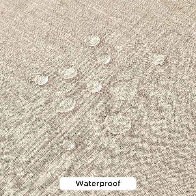 Fitable Faux Linen Tablecloths for Rectangle Tables: Water & Stain Resistant Farmhouse Table Cloth, Washable Burlap Textured Table Covers for Kitchen Dining Party(2 Pack, 60x120 Inch, Beige)
